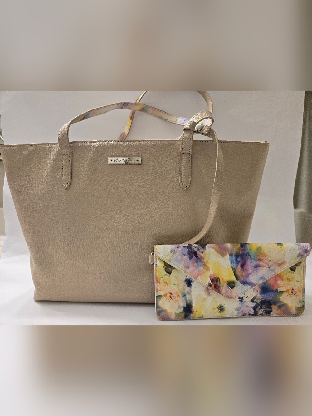 Betsy Johnson Tote Bag with Floral Wallet